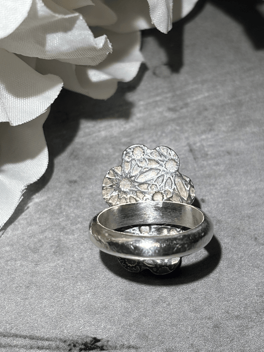 Thulite Flower Ring - Arete Adorned