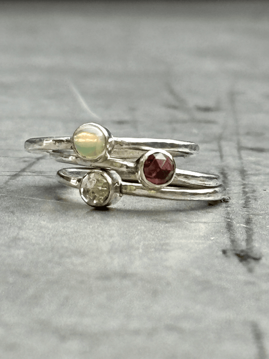 Birthstone Stacking Ring - Arete Adorned