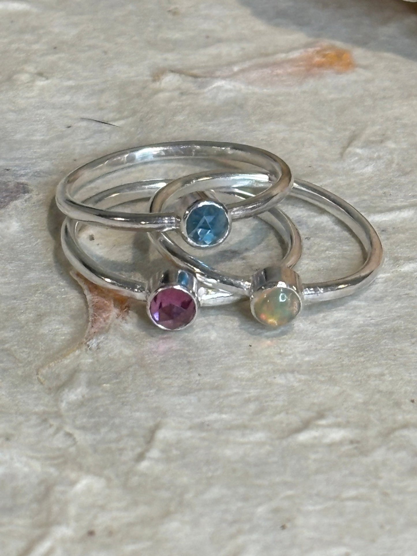 Birthstone Stacking Ring - Arete Adorned