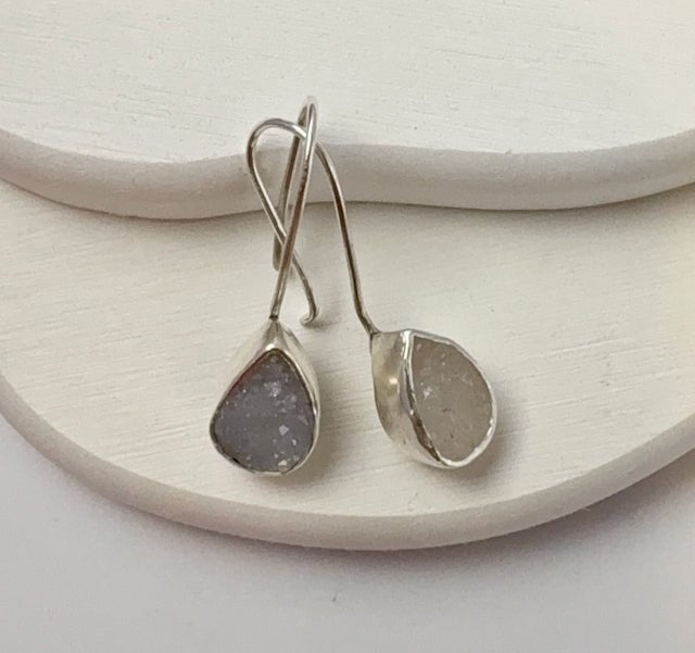 Druzy Quartz Teardrop Earrings - Arete Adorned