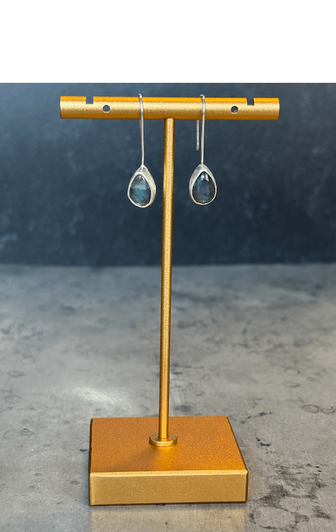 Labradorite Teardrop Earrings - Arete Adorned