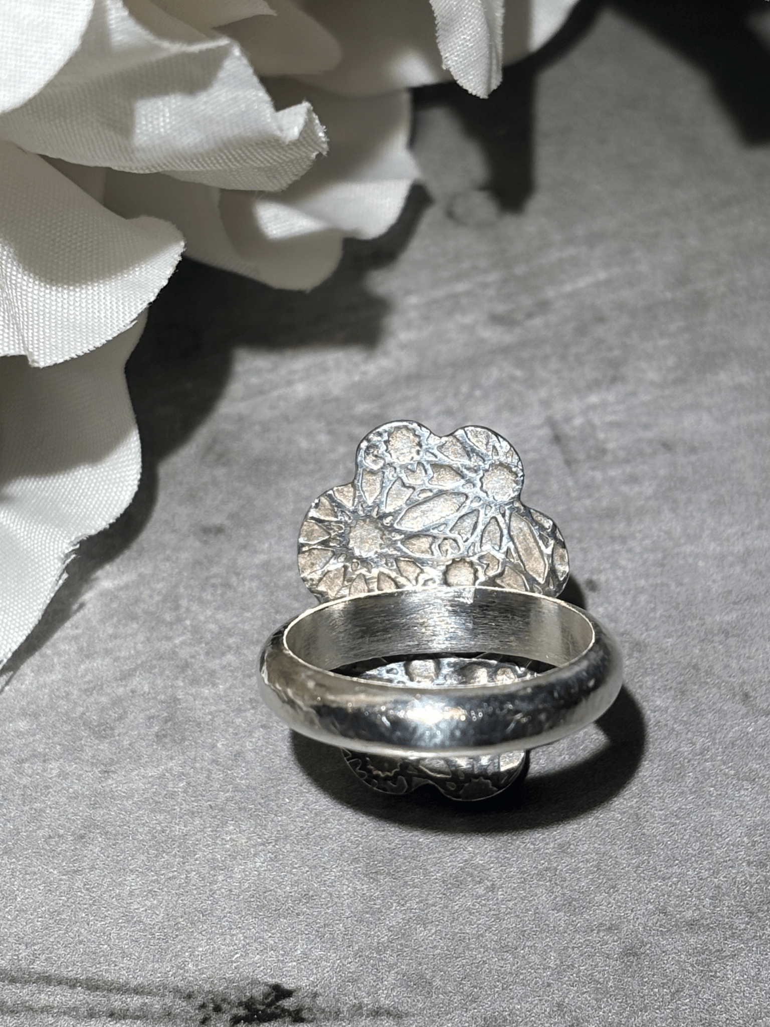 Thulite Flower Ring - Arete Adorned